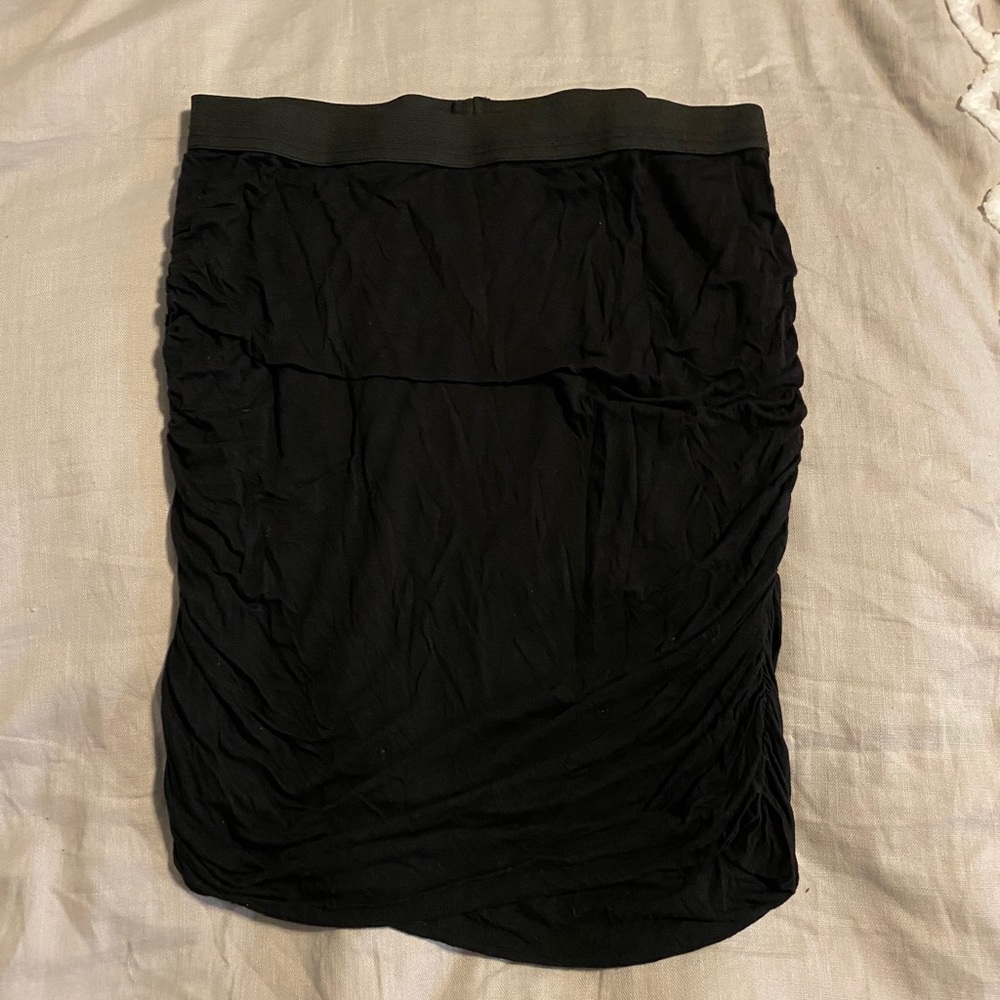 H&M Black Ruched Mini Skirt